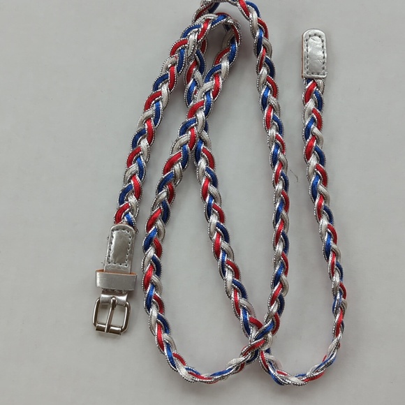 Braided Silver Red Blue 4th of July Celebration Belt - Picture 9 of 9